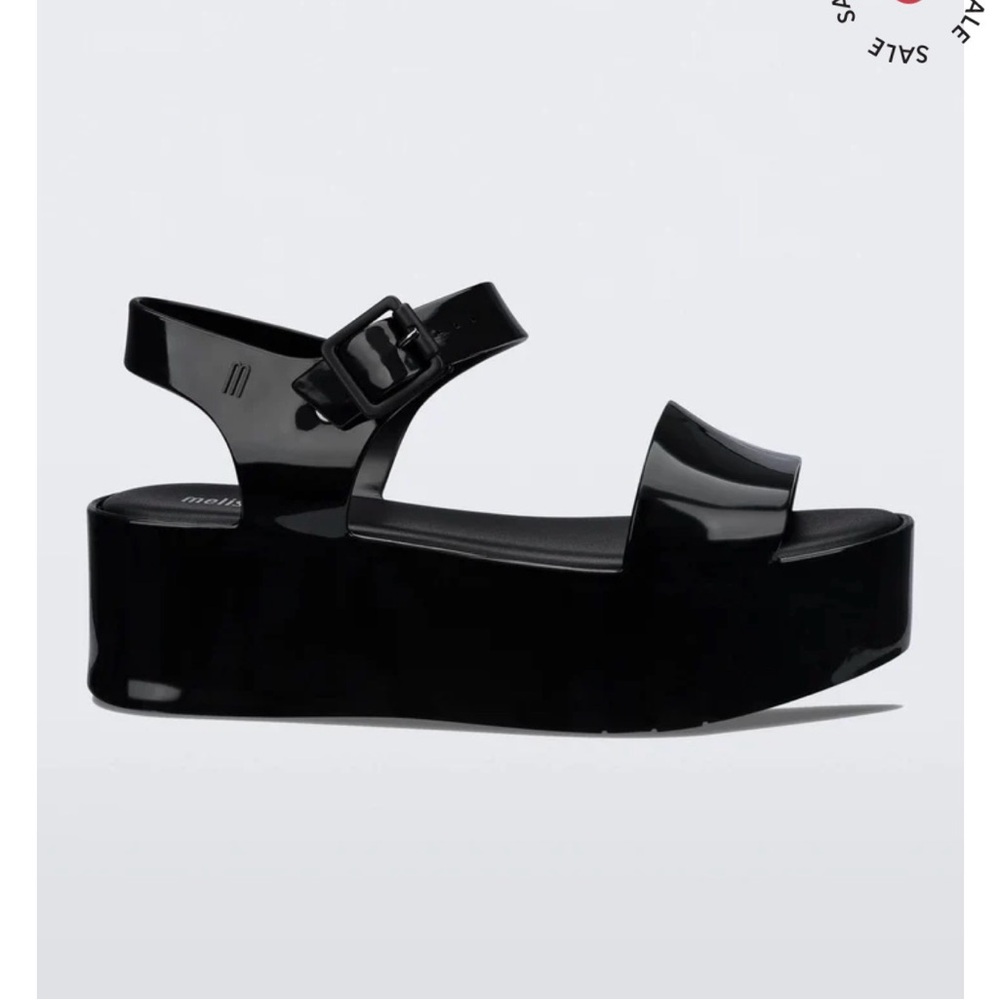 Melissa Glossy Black Platform Sandals